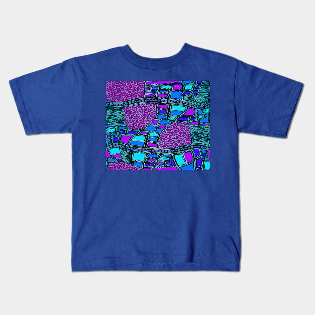 African Landscape View From the Air - Violet Kids T-Shirt by Esprit-Mystique